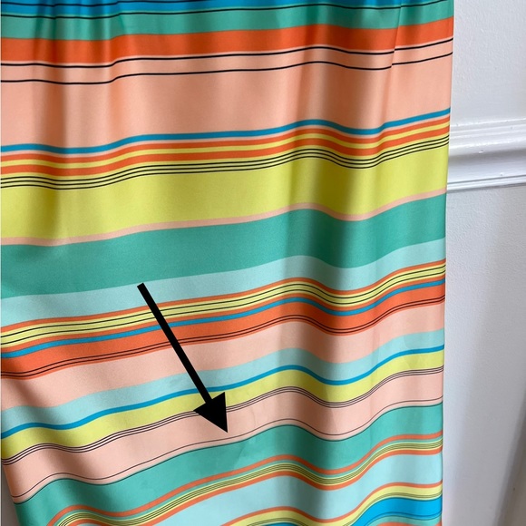 Ann Taylor Halter Maxi Dress Striped Multicolor Tie Back Womens Size 0 - Picture 11 of 16